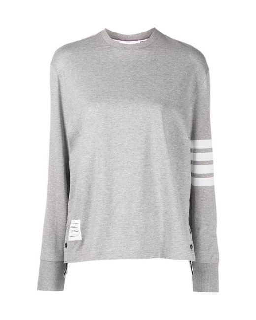 Thom Browne Gray Engineered 4-Bar Long Sleeve T-Shirt