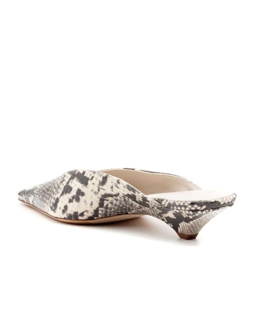 Vic Matié White Pointed Kitten Heel Mules