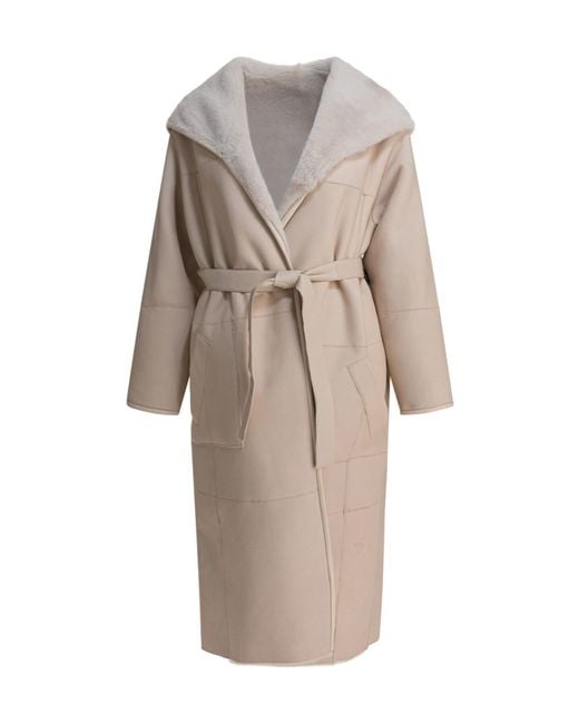 Blancha Multicolor Hooded Belted Coat