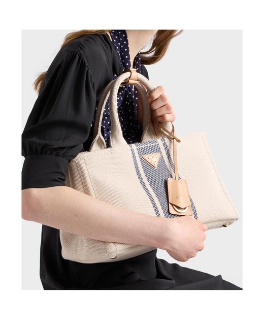 Prada Natural Jardinière Large Cotton Canvas Bag