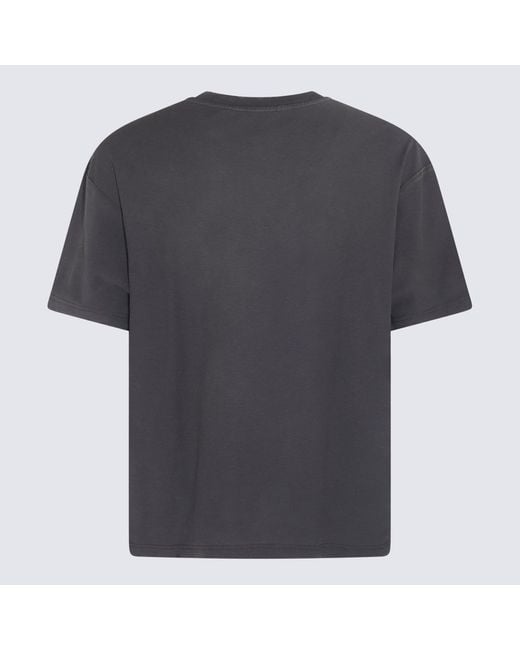 Acne Black Logo Printed Crewneck T-Shirt for men