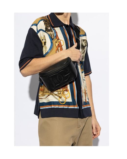 Dolce & Gabbana Black 3D-Effect Dg Logo Belt Bag for men