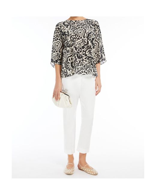 Weekend by Maxmara Black Silk Twill Blouse