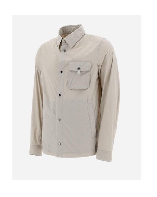 Herno Gray Flap Pocket Coat for men