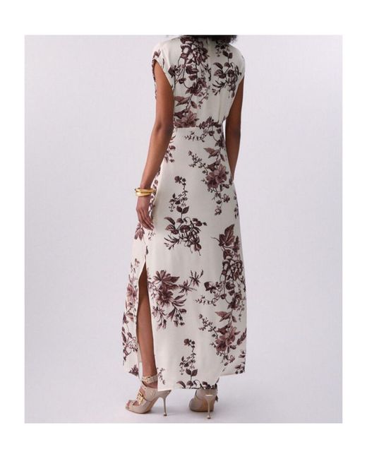 Liu Jo Metallic Long Printed Satin Dress