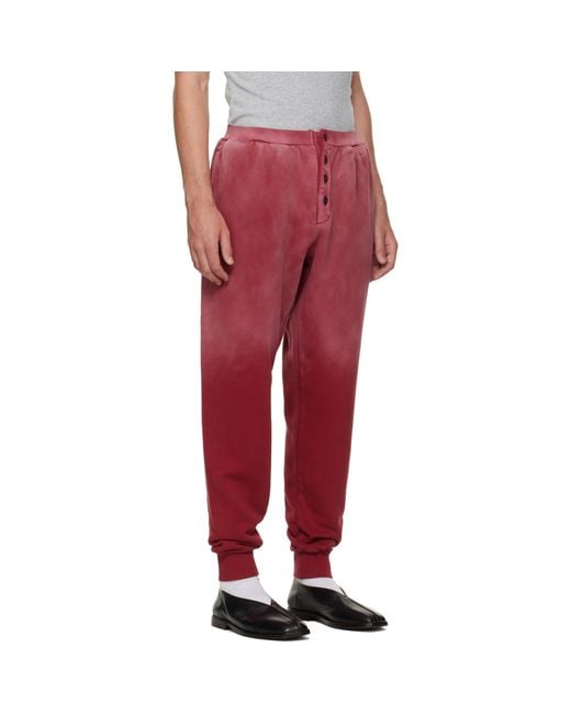 Entire studios Red Single-Button Detail Sweatpants for men