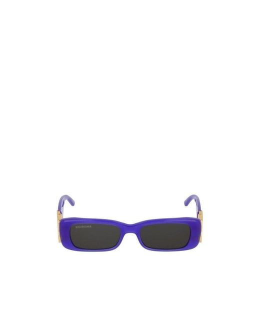 Balenciaga Blue Eyewear Dynasty Rectangular-Frame Sunglasses