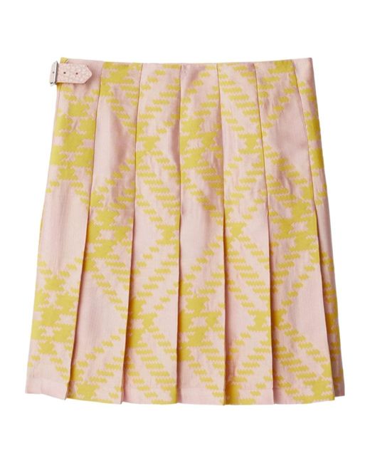 Burberry Multicolor Checked Pleated Mini Skirt