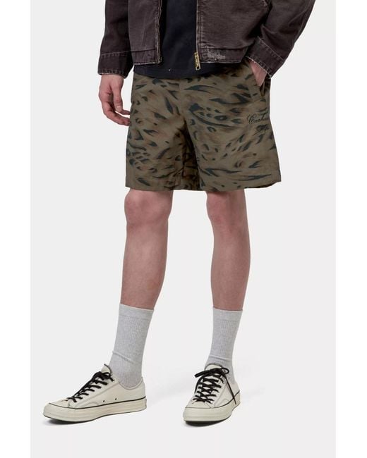 Carhartt Gray Travon Patterned Drawstring Shorts for men