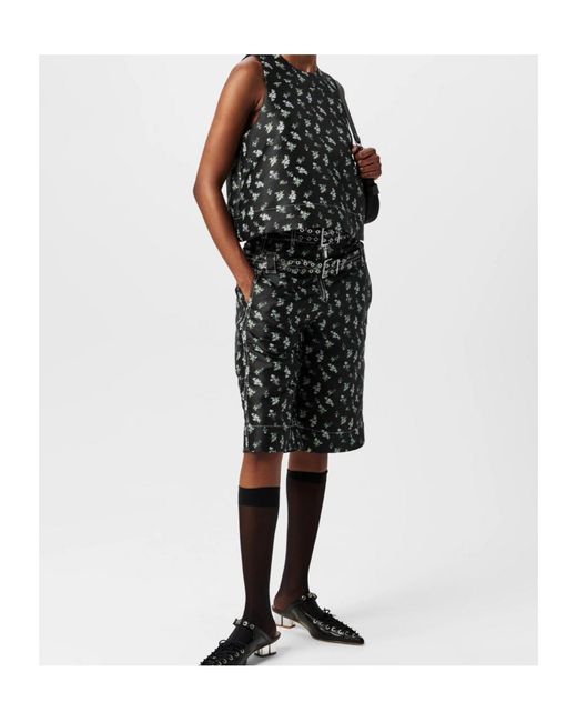 Ganni Black Jacquard Shorts