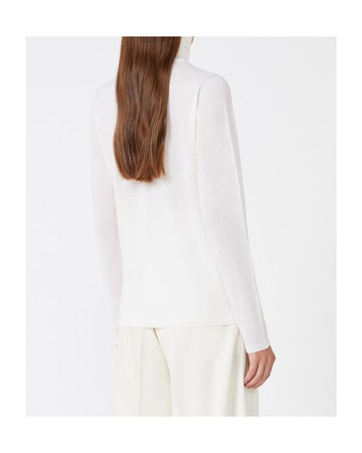 Max Mara White Saluto Turtleneck Long-Sleeved Jumper