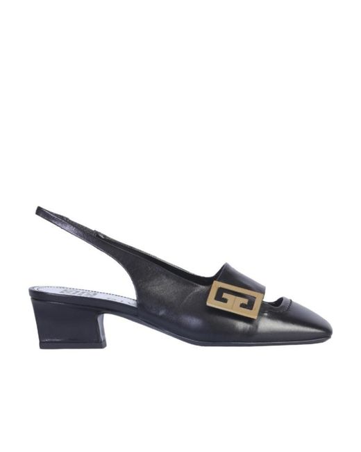 Givenchy Blue Mystic 50Mm Logo Plaque Slingback Pumps