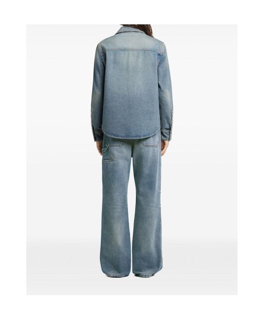 Courreges Blue Courrèges Workwear Denim Shirt for men