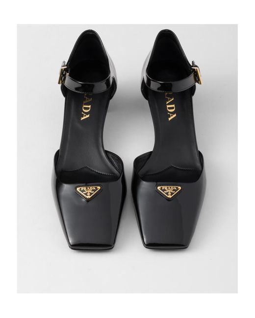 Prada Black Square-Toe Pumps