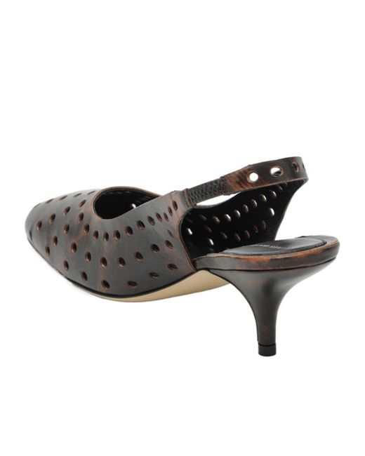 Dries Van Noten Brown Openwork Slingback Shoes