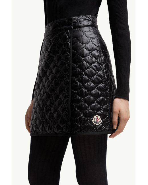 Moncler Black Logo Patch Quilted Skirt