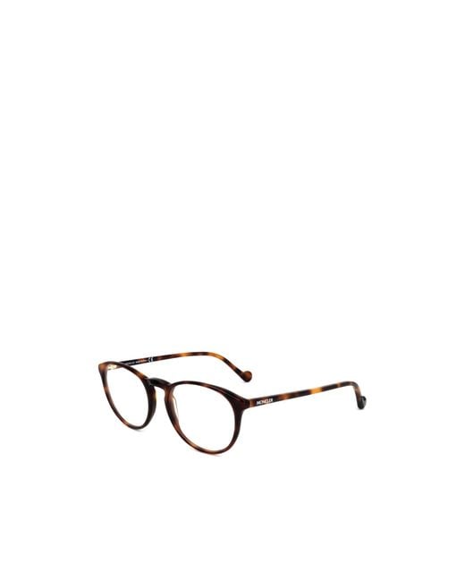 Moncler Metallic Eyewear Round Frame Glasses for men