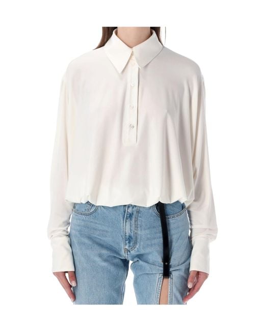 Coperni White Draped Boxy Bodysuit