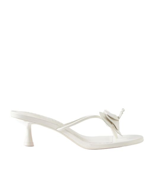 Cult Gaia White Addison Embellished Leather Thong Sandals