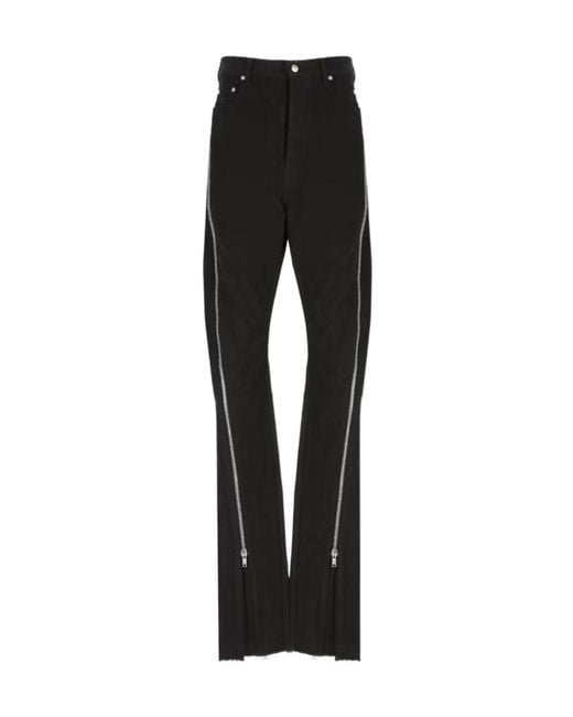 Rick Owens Black Zipper Horn Details Casual Pants for men