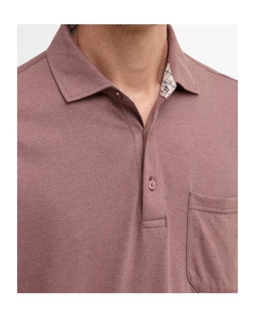 Barbour Pink Short-Sleeved Polo Shirt With Patch Pockets for men