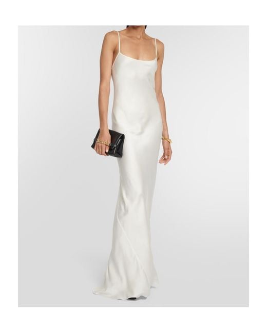 Victoria Beckham White Satin Slip Dress