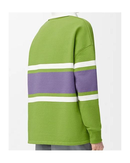Loewe Green Cotton Long-Sleeved Polo Shirt for men