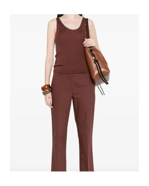 Brunello Cucinelli Brown Ribbed Jersey