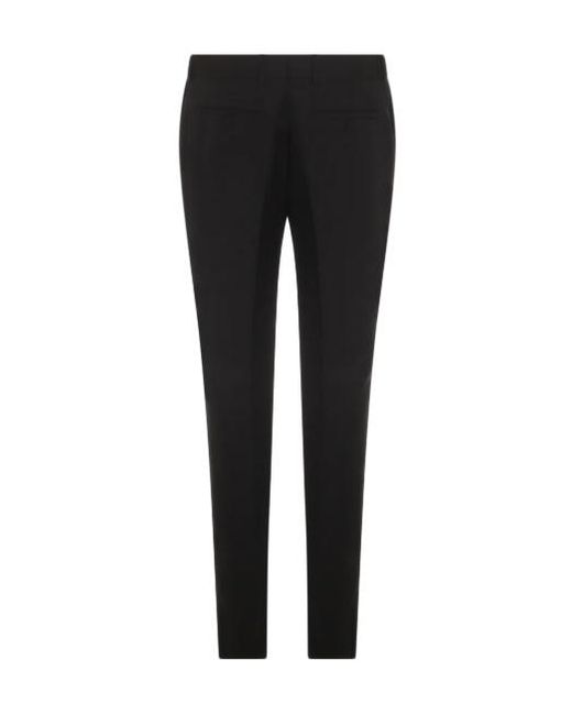 McQueen Black Tapered-Leg Tailored Pants for men