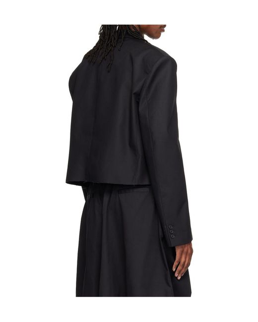 Lu'u Dan Black Slashed Long-Sleeved Blazer for men