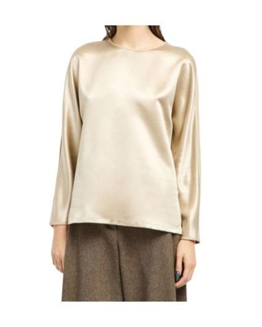 Giorgio Armani Natural Crewneck Long-Sleeved Top