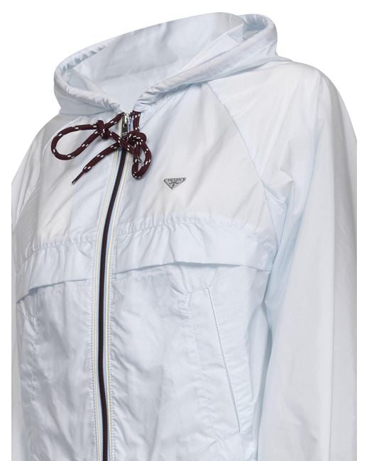 Prada Blue Zip-Up Hooded Jacket