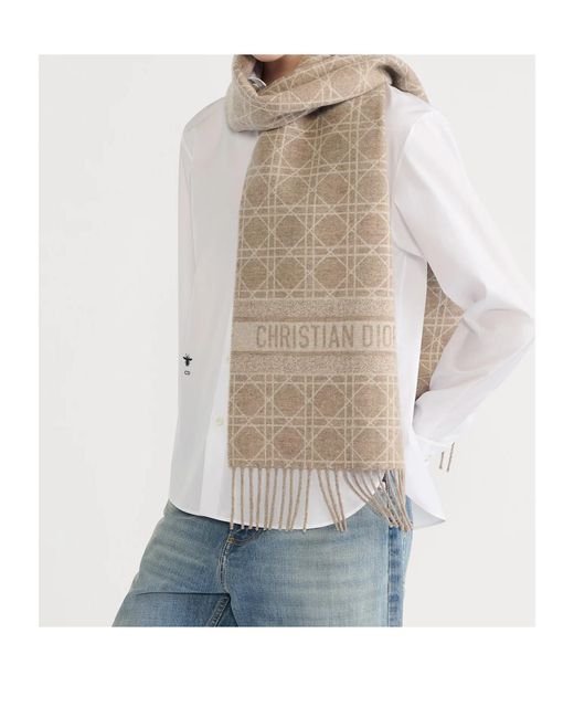Dior White Cannage Scarf