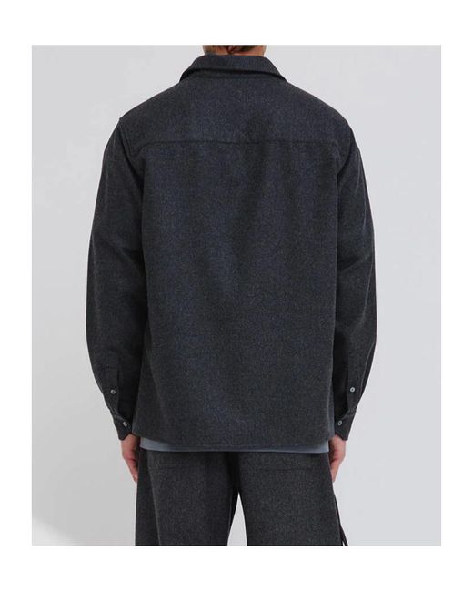 DARKPARK Black Serge Long Sleeved Shirt for men