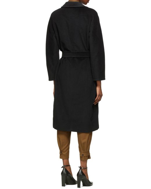Max Mara Black Madame Double-Breasted Coat