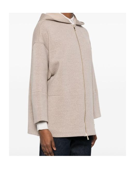 Max Mara Natural Hooded Zip Hoodie