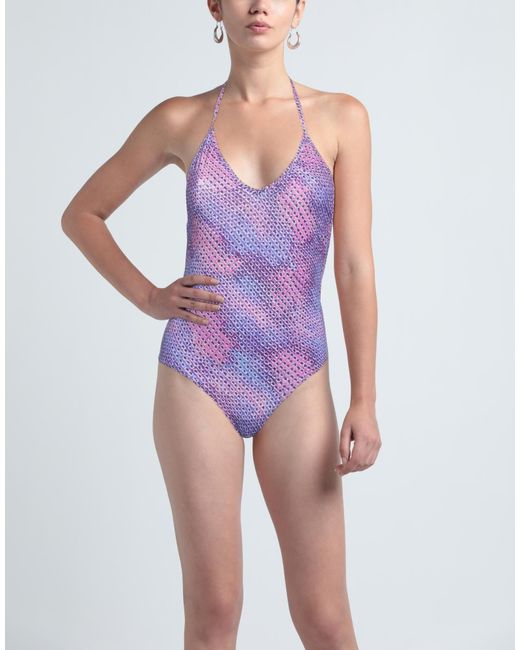 Isabel Marant Purple Tie-Design Comfortable Fabric Swimsuit