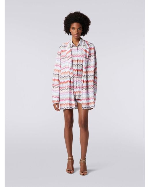 Missoni Pink Zigzag Double-Breasted Tailored Blazer