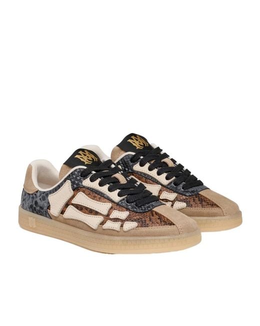 Amiri Brown Snake-Embossed Sneakers