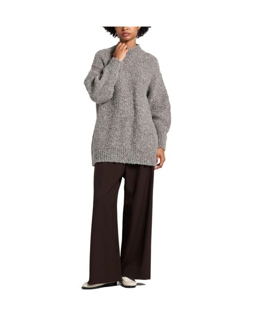 Isabel Marant Gray Turtleneck Mid-Length Knit Sweater