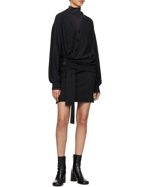 Lemaire Black V-Neck Long Sleeved Cardigan