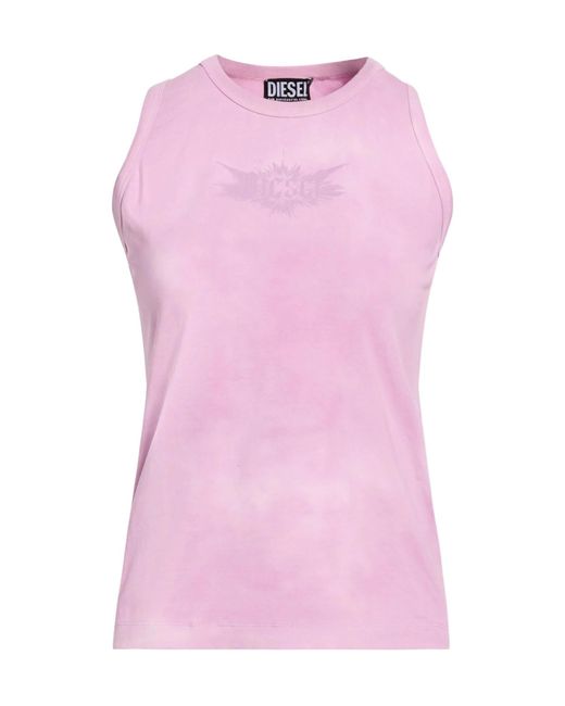 DIESEL Pink Solid Color Vests