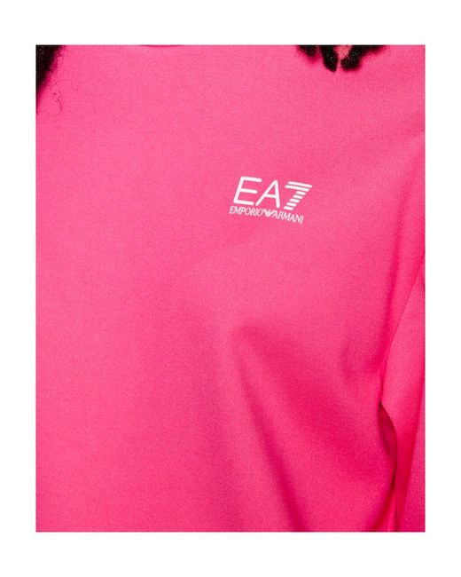 Emporio Armani Pink Round-Collar Long-Sleeve Hoodie