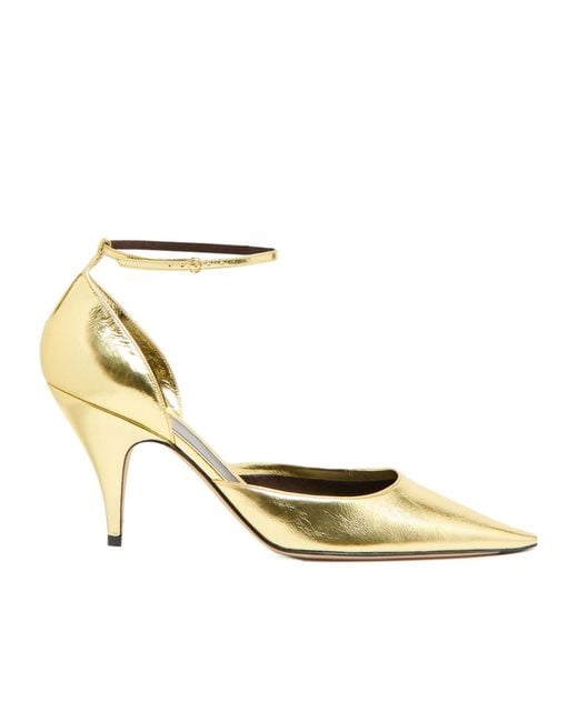 The Row Metallic Ankle Strap Buckle High Heels