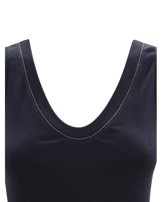 Brunello Cucinelli Black Sleeveless Tops