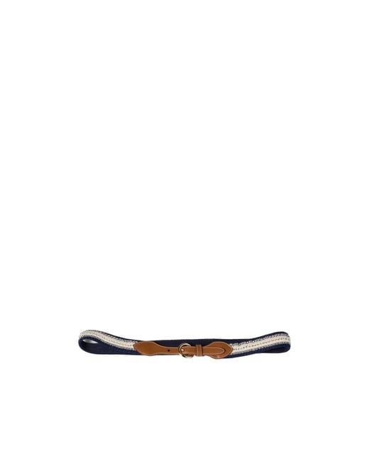 Miu Miu White Leather And Cotton Crochet Belt