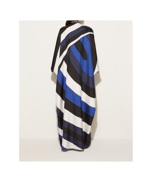 Emilio Pucci Blue Iride-Print Kaftann