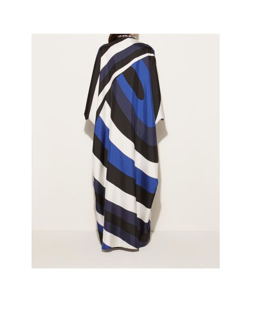 Emilio Pucci Blue Iride-Print Kaftann