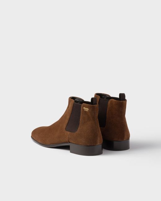 Prada Brown Slip-On Ankle Boots