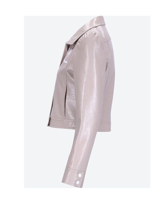 Courreges Pink Courrèges Vinyl Straight Hem Cropped Jacket